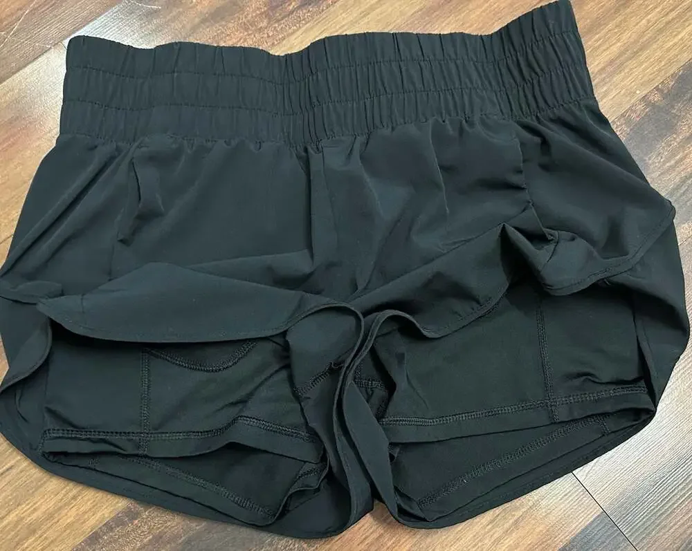 Avia Women's High-Waisted Athletic Running Shorts with Liner and Zipper Pocket